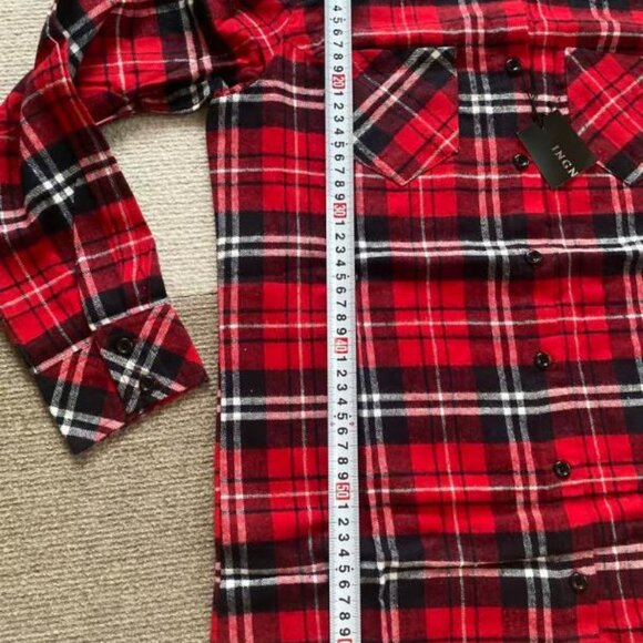 Brand NewINGNI Checkered Long Sleeve Shirt - Picture 3 of 5